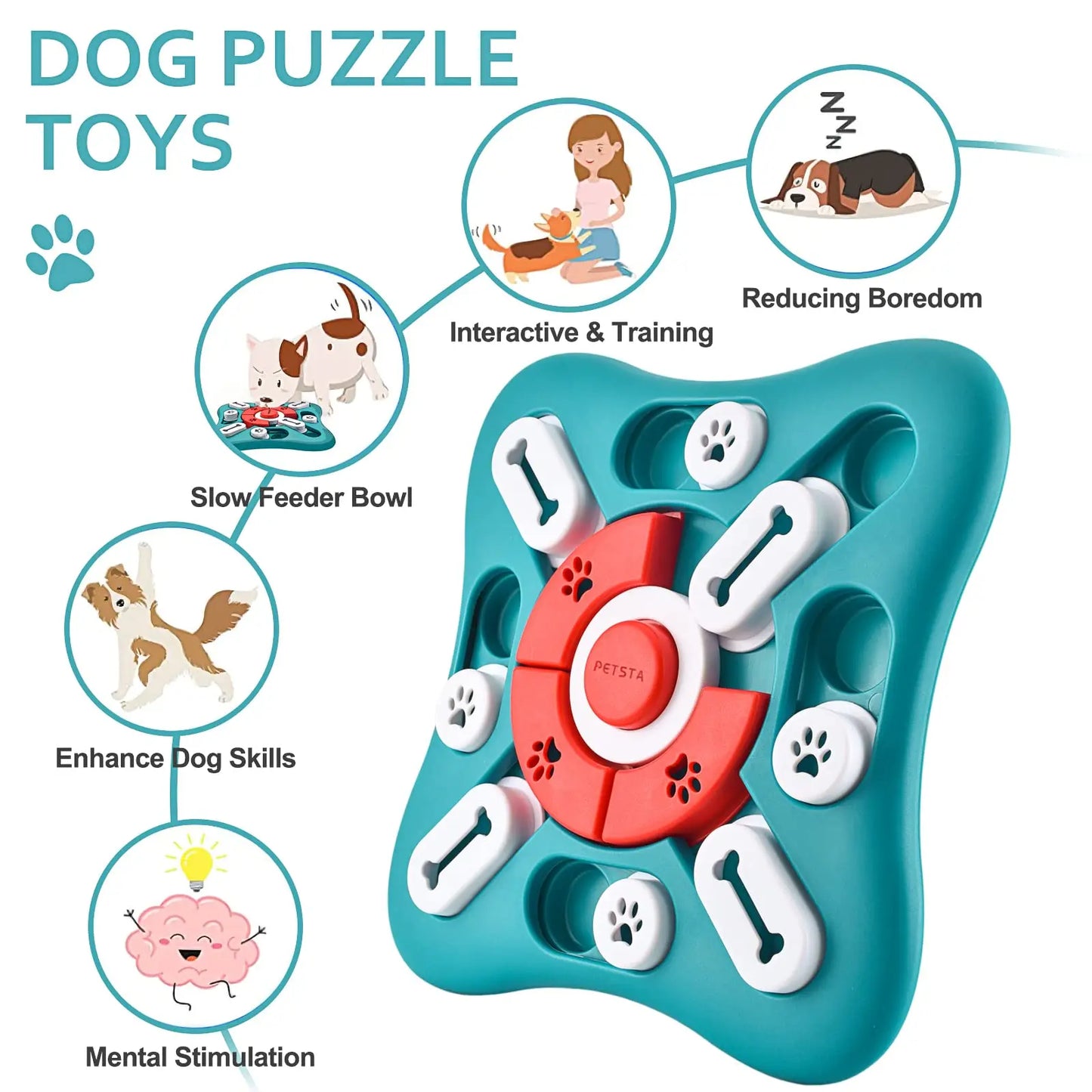 Interactive Puzzle Toy for Dobermans – Treat-Dispensing Enrichment for Mental Stimulation & Training