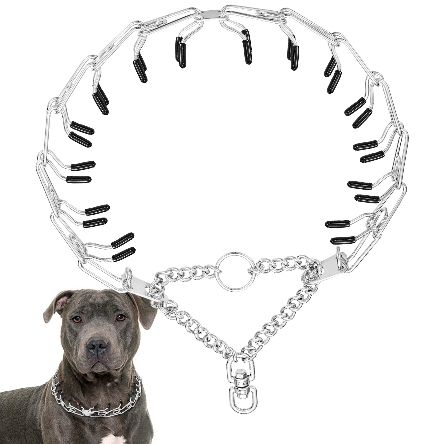 Adjustable Prong Training Collar for Dobermans – No-Pull Control with Quick-Release Buckle