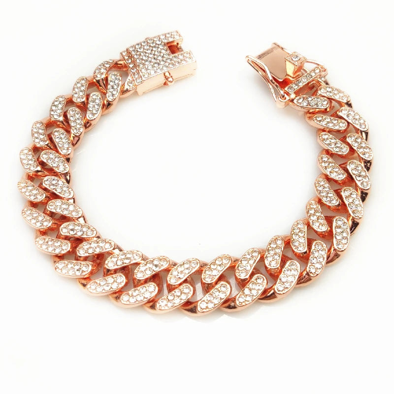 Luxury Cuban Link Dog Chain Collar for Dobermans – Gold, Silver, or Rose Gold
