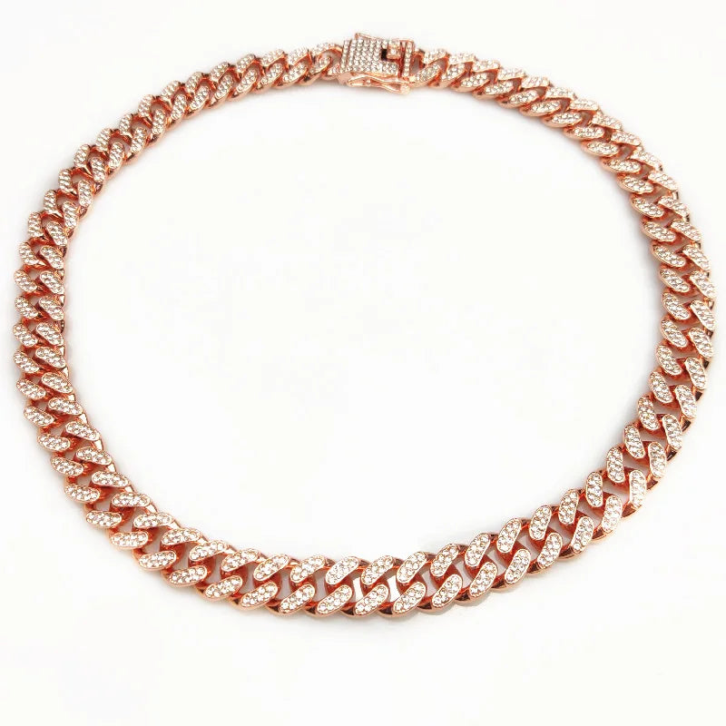 Luxury Cuban Link Dog Chain Collar for Dobermans – Gold, Silver, or Rose Gold