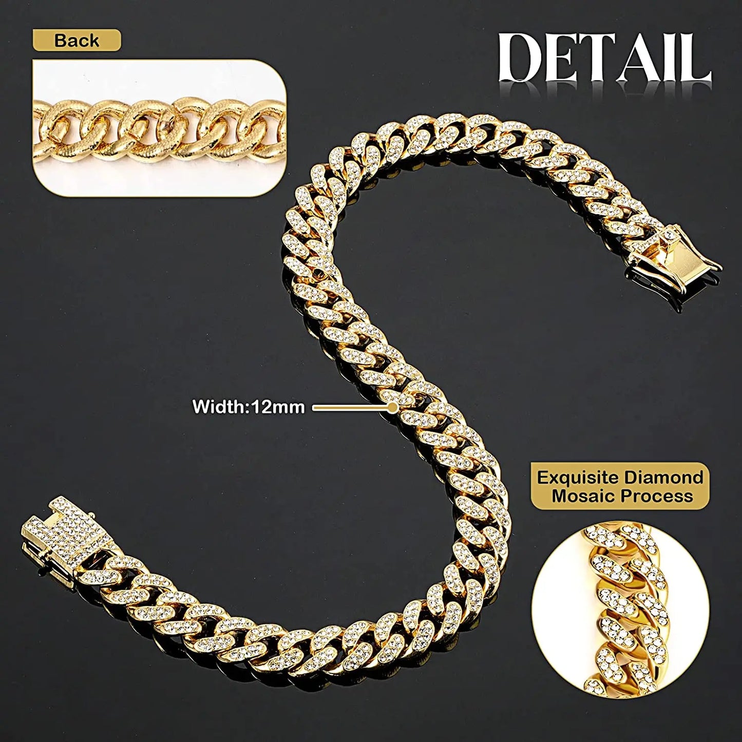Luxury Cuban Link Dog Chain Collar for Dobermans – Gold, Silver, or Rose Gold