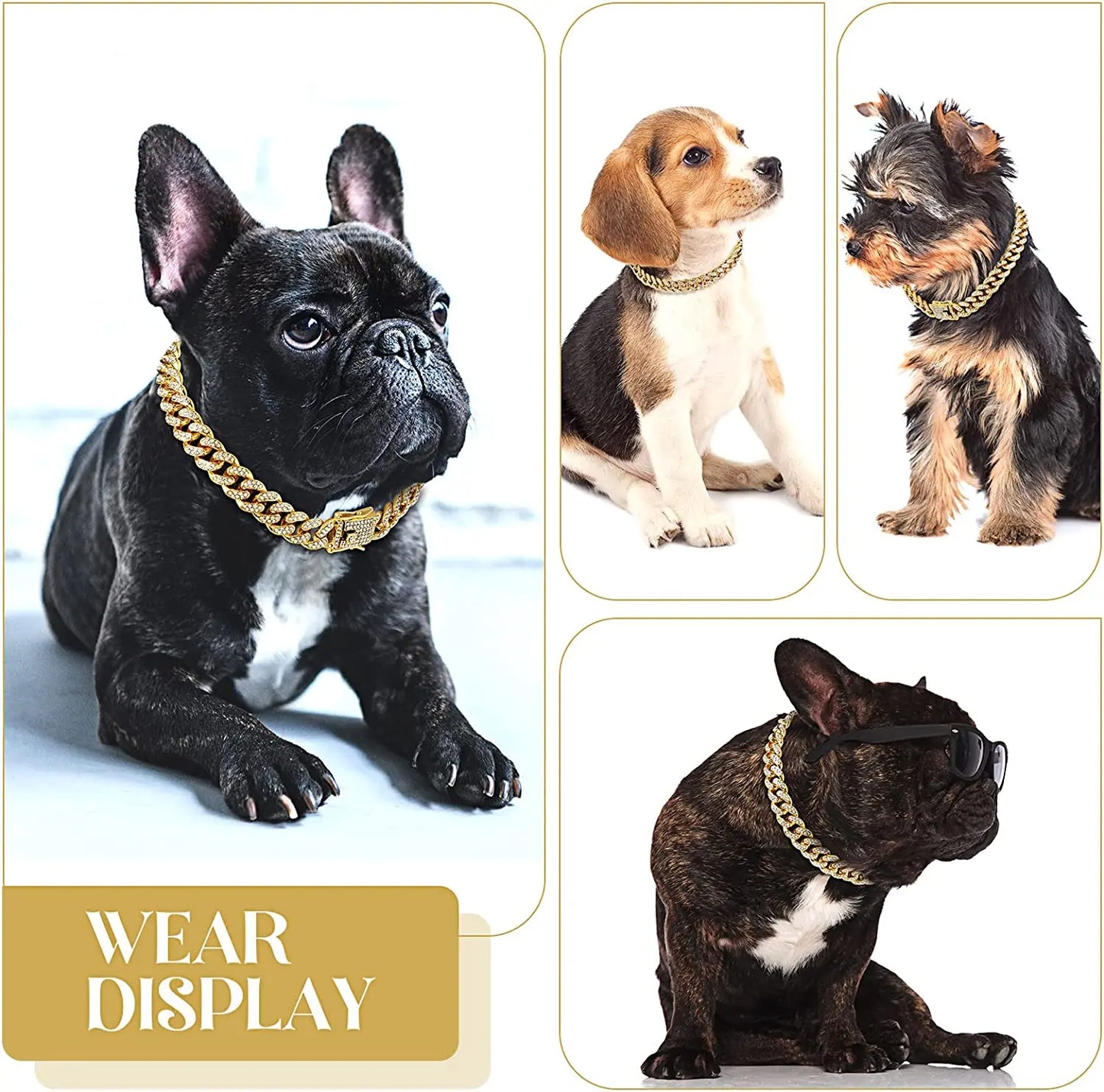 Luxury Cuban Link Dog Chain Collar for Dobermans – Gold, Silver, or Rose Gold