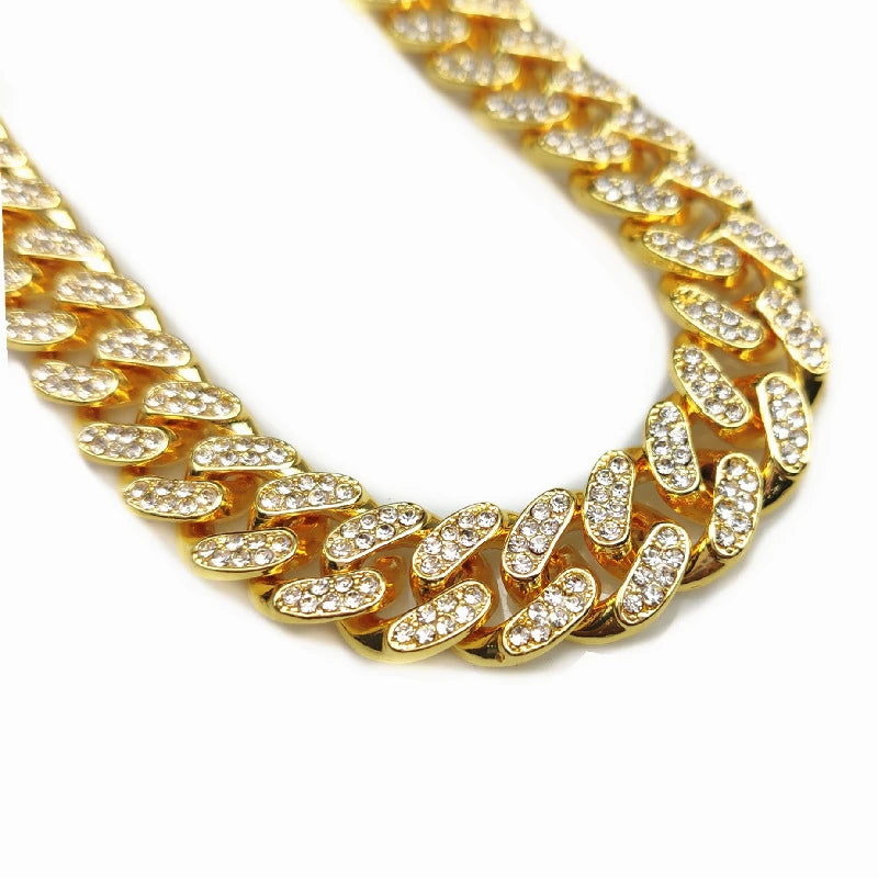 Luxury Cuban Link Dog Chain Collar for Dobermans – Gold, Silver, or Rose Gold
