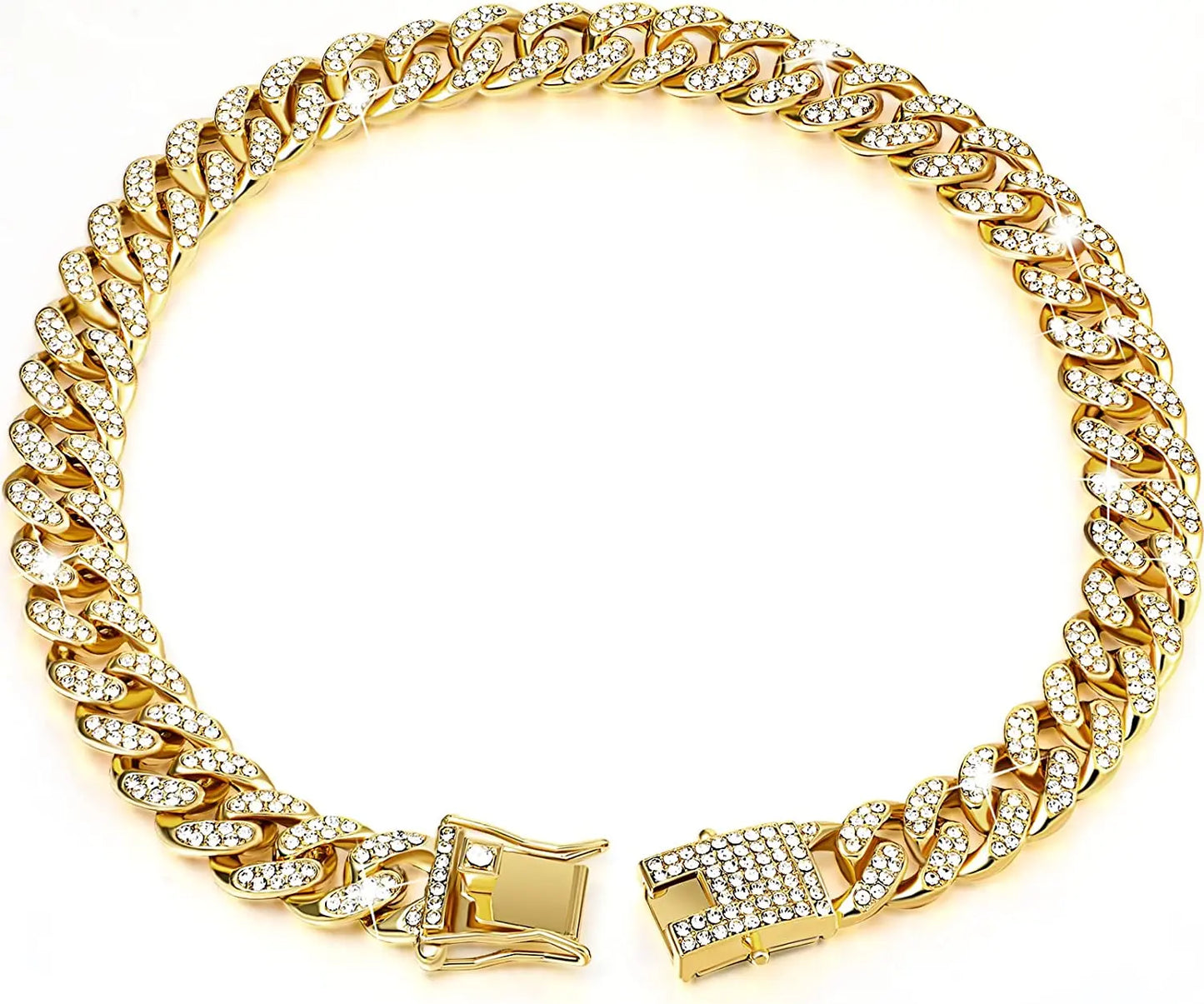 Luxury Cuban Link Dog Chain Collar for Dobermans – Gold, Silver, or Rose Gold