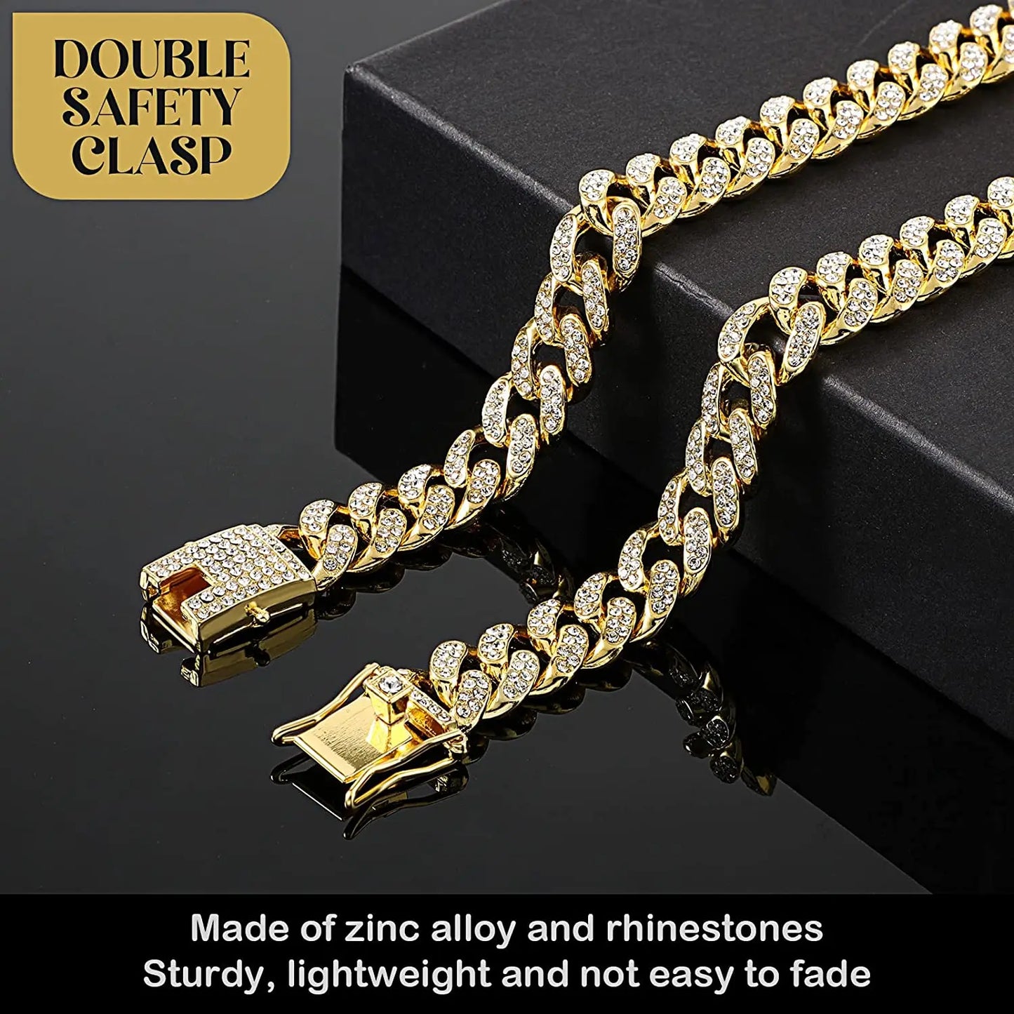 Luxury Cuban Link Dog Chain Collar for Dobermans – Gold, Silver, or Rose Gold