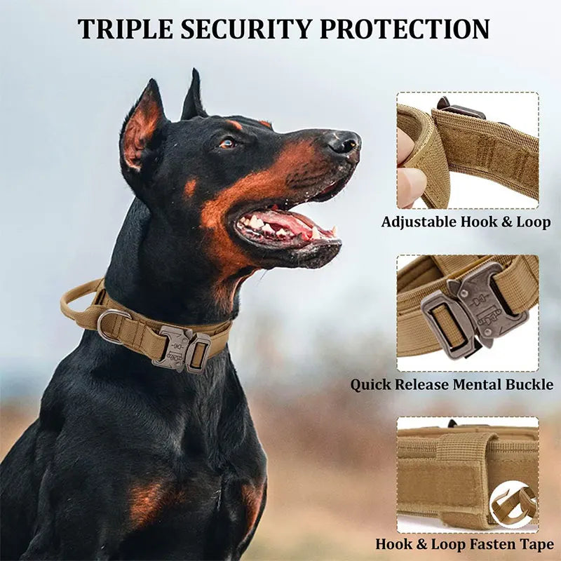 Tactical Dog Training Collar for Dobermans – Heavy-Duty Outdoor Control