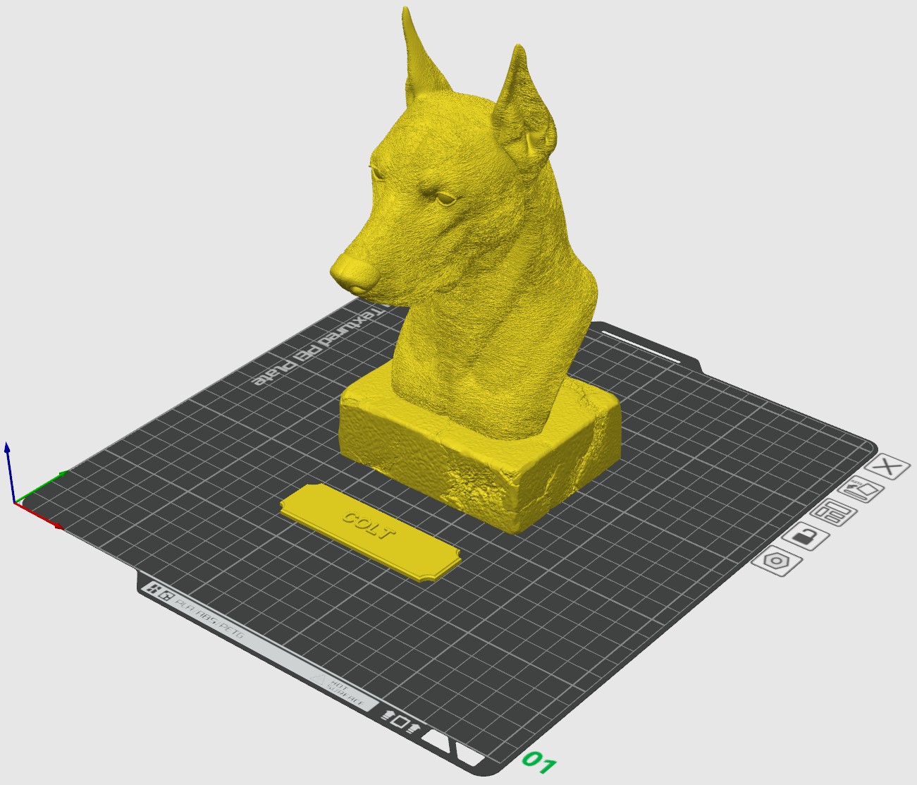 Custom Doberman Bust with Personalized Nameplate - Multiple Colors Available