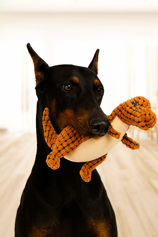 Tough Plush Animal Chew Toys for Dobermans – Durable, Interactive & Built to Last