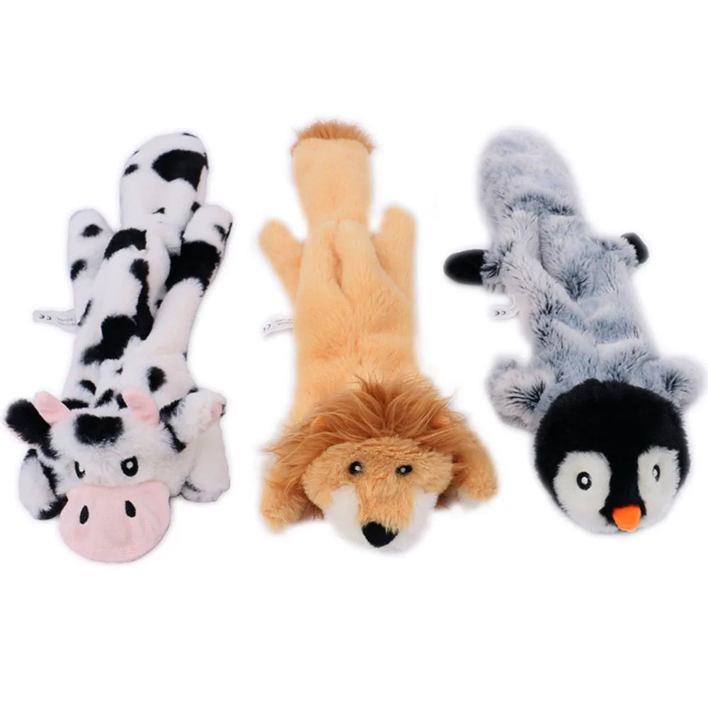 Ultra-Durable Stuffing-Free Animal Dog Toy – Crinkle & Squeak Chew Toy for Aggressive Doberman Play