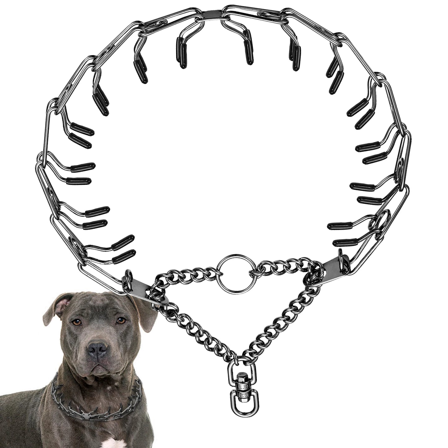 Adjustable Prong Training Collar for Dobermans – No-Pull Control with Quick-Release Buckle