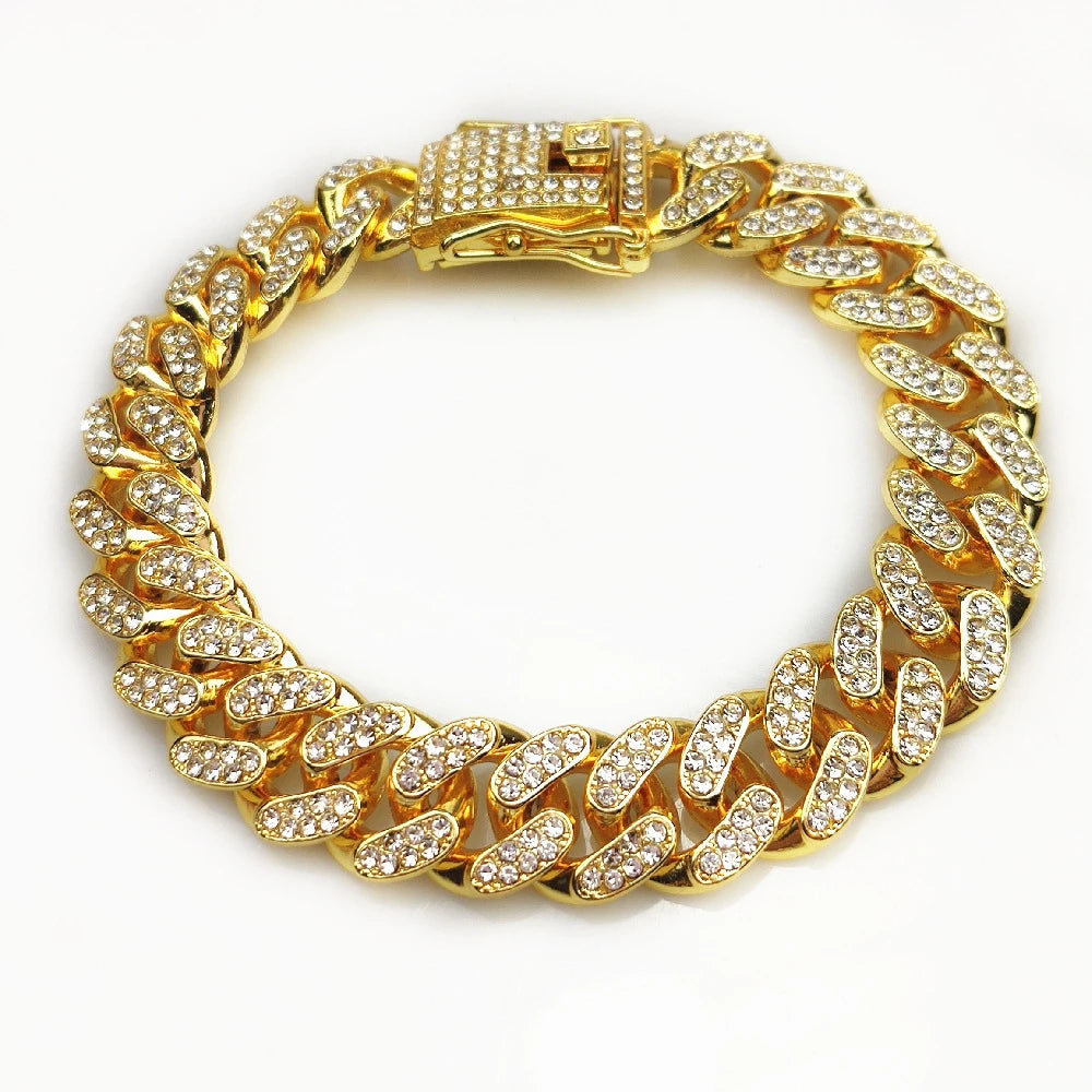 Luxury Cuban Link Dog Chain Collar for Dobermans – Gold, Silver, or Rose Gold