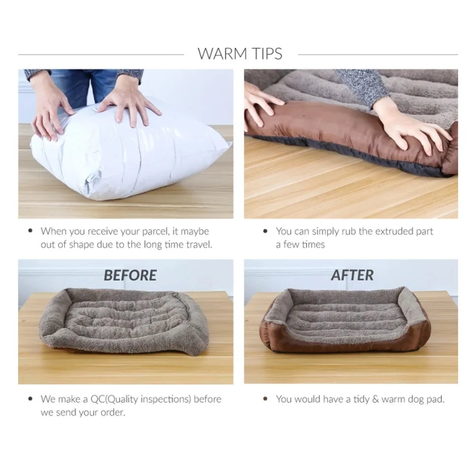 Cozy Fleece Dog Bed for Dobermans – Waterproof, Warm, and Built for Big Breeds