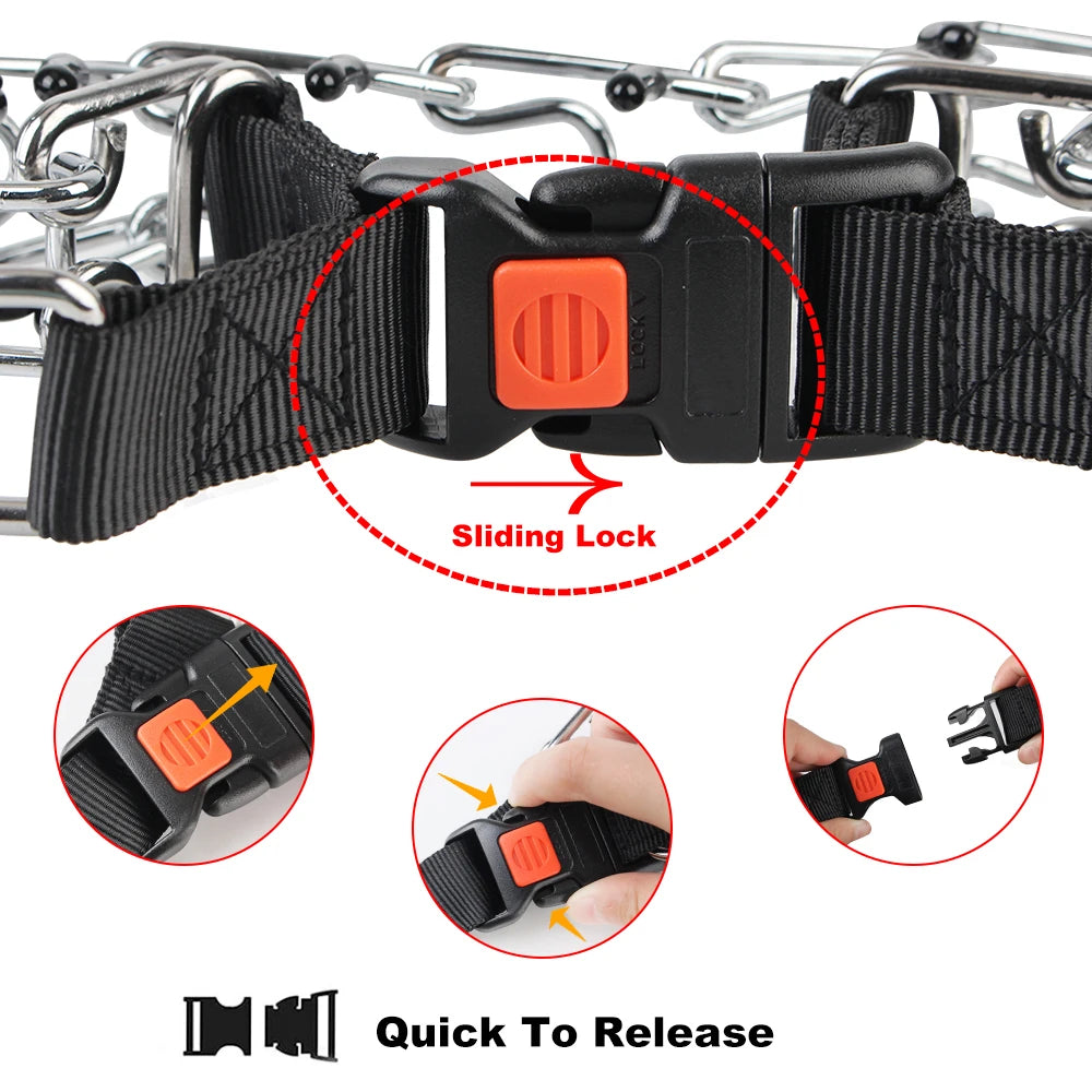 Adjustable Prong Training Collar for Dobermans – Quick-Release, Safe, and Effective