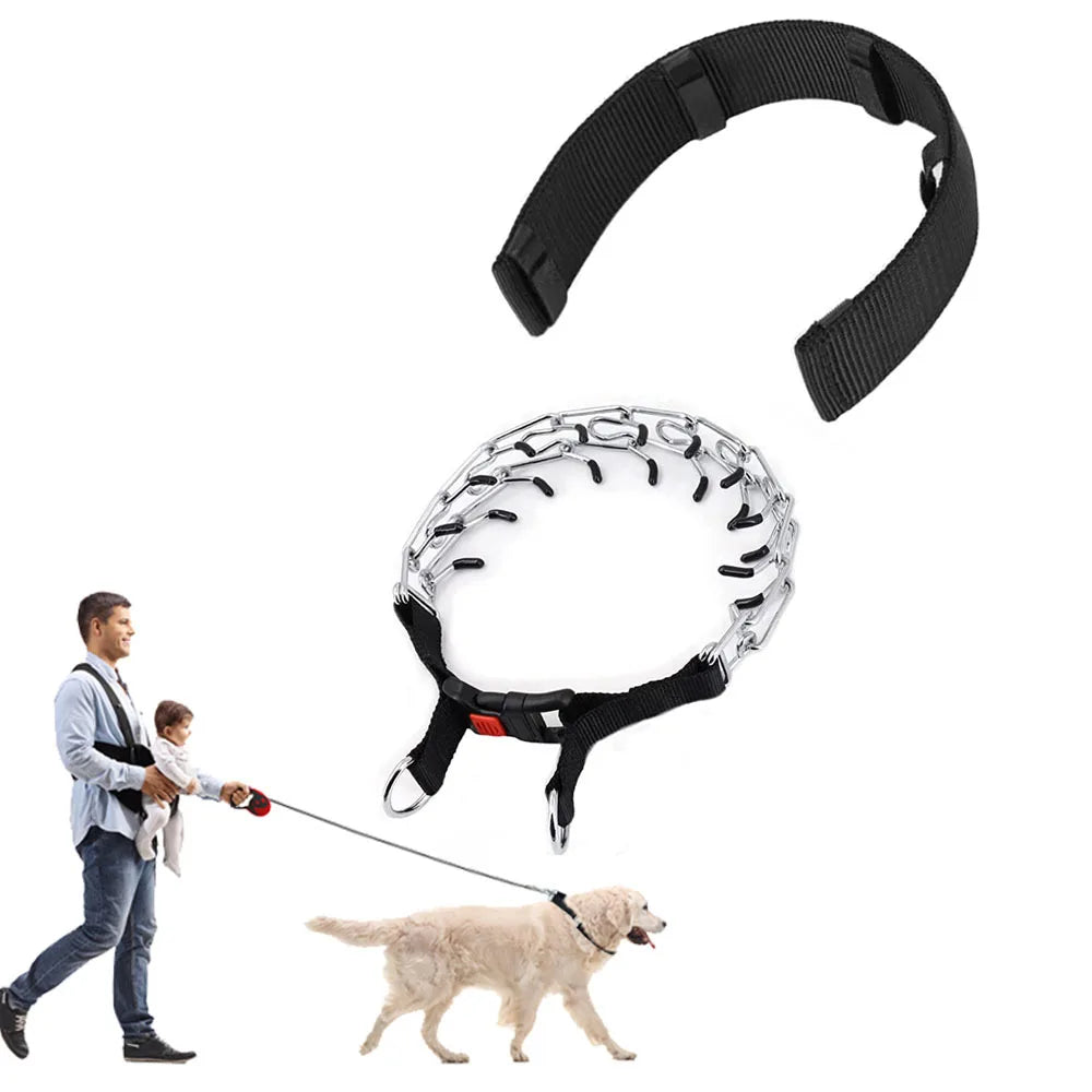 Stainless Steel Prong Training Collar for Dobermans – Rubber-Tipped for Safe, Firm Correction