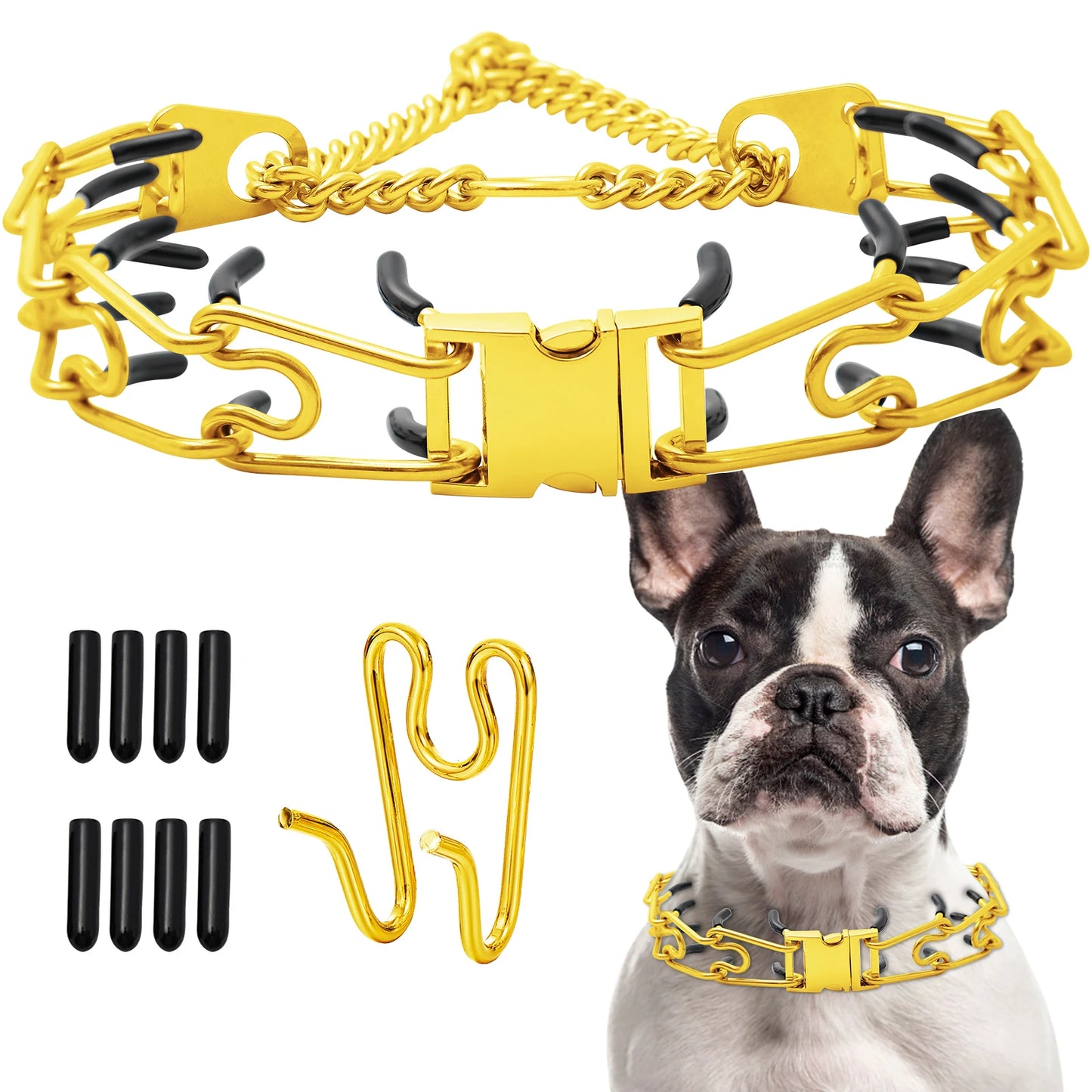 Adjustable Prong Training Collar for Dobermans – No-Pull Control with Quick-Release Buckle