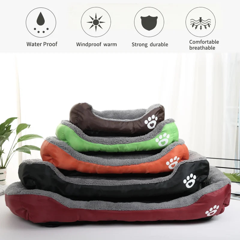 Cozy Fleece Dog Bed for Dobermans – Waterproof, Warm, and Built for Big Breeds