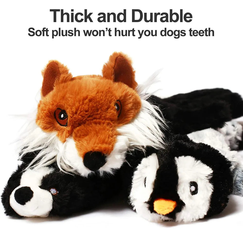 Ultra-Durable Stuffing-Free Animal Dog Toy – Crinkle & Squeak Chew Toy for Aggressive Doberman Play