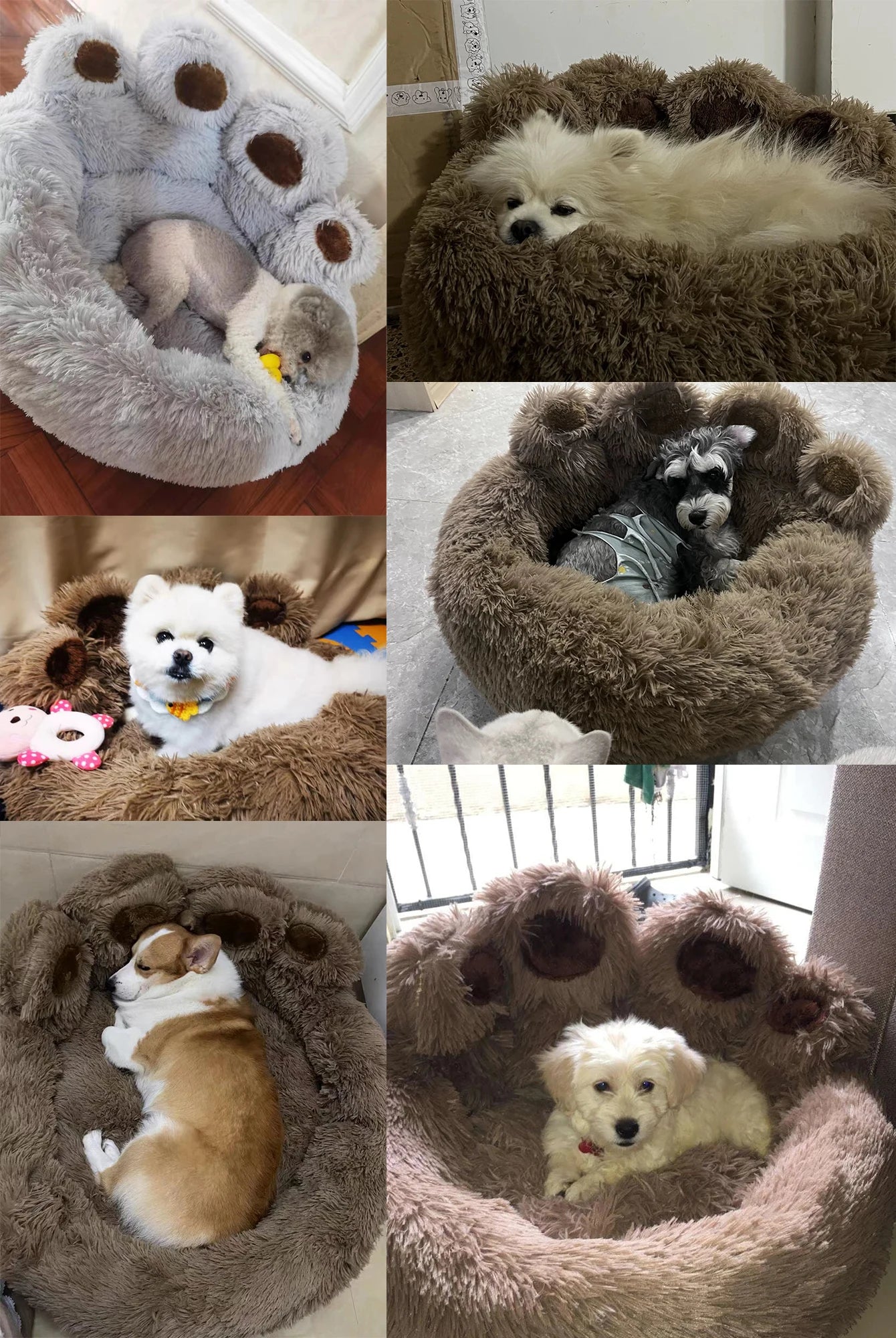 Paw-Shaped Plush Dog Bed for Dobermans – Soft, Supportive, and Cozy