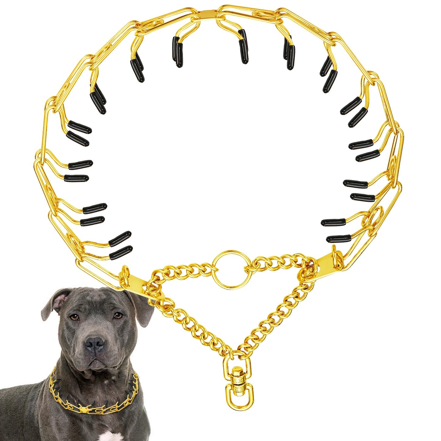 Adjustable Prong Training Collar for Dobermans – No-Pull Control with Quick-Release Buckle