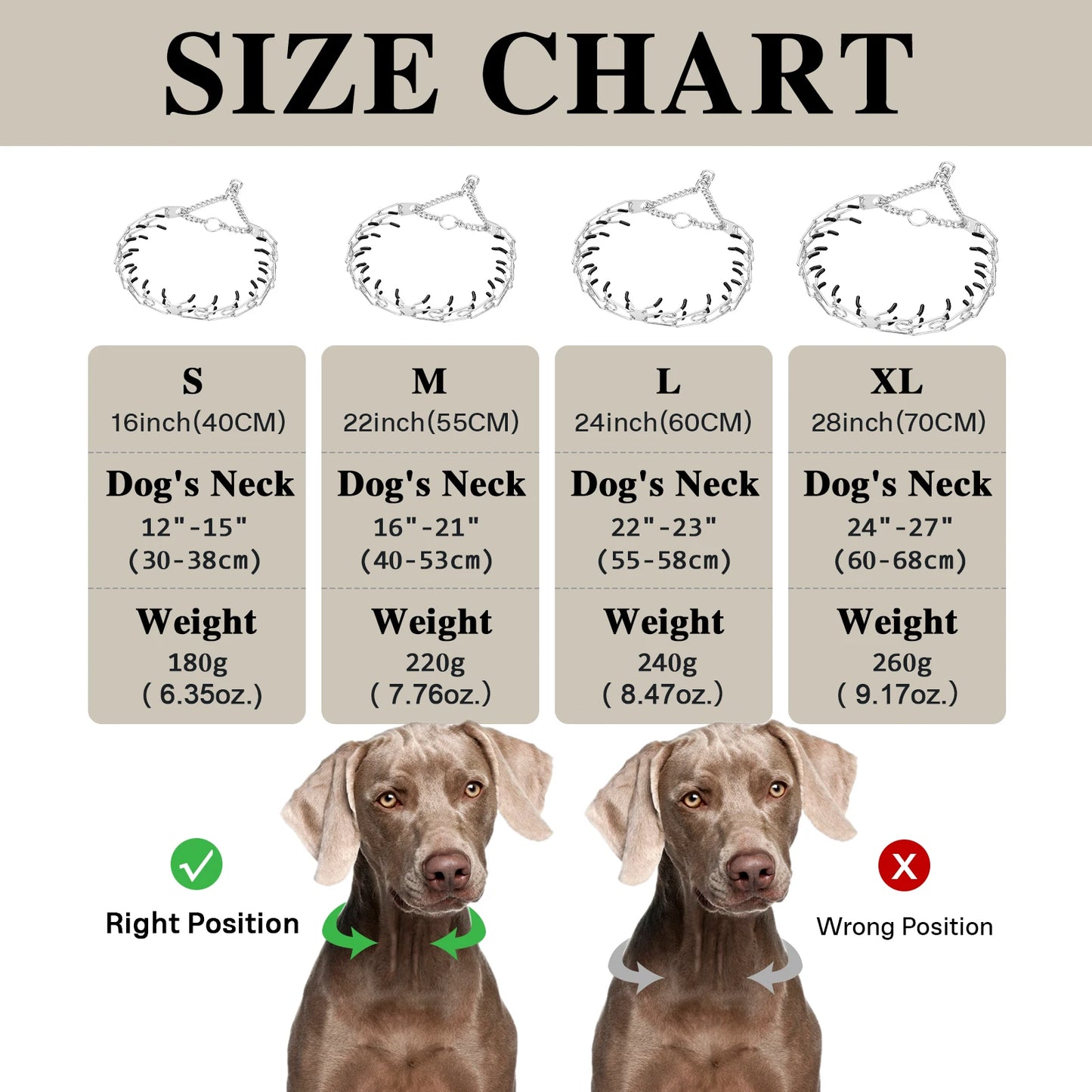 Adjustable Prong Training Collar for Dobermans – No-Pull Control with Quick-Release Buckle